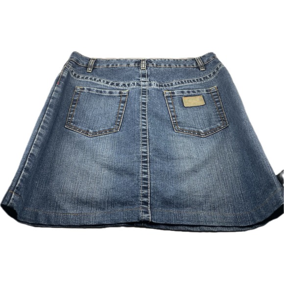 Escada sport Vintage Denim Skirt Blue Sz 36 S Cotton Logo Mini Knee Length - Picture 2 of 10